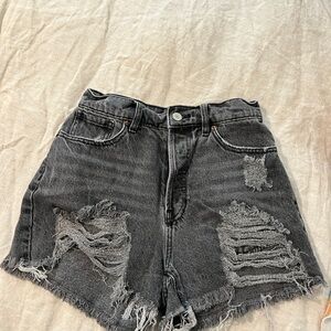 PacSun Charcoal Distressed Jean Shorts